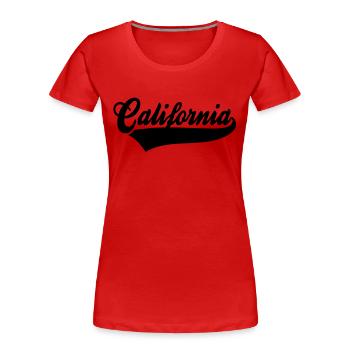 Californie - T-shirt bio Premium Femme - rouge - Devant - Mia (176cm)