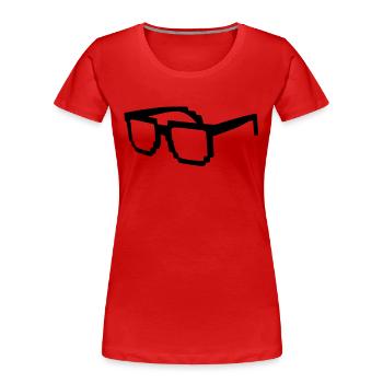 Nerd glasses pixels - Women's Premium Organic T-Shirt - red - Front - Mia (176cm)