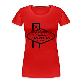 Las Vegas - Frauen Premium Bio T-Shirt - Rot - Vorne - Mia (176cm)