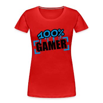 100 Procent Gamer - T-shirt bio Premium Femme - rouge - Devant - Mia (176cm)