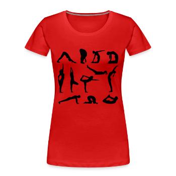 yoga figuren - Frauen Premium Bio T-Shirt - Rot - Vorne - Mia (176cm)