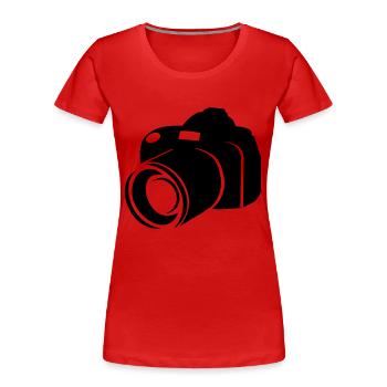camera - kamera - dslr - Frauen Premium Bio T-Shirt - Rot - Vorne - Mia (176cm)