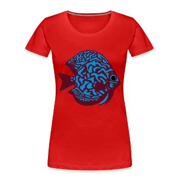 Diskusfisch vektor - Frauen Premium Bio T-Shirt - Rot - Vorne - Mia (176cm)
