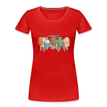 Eis am Stiel - Frauen Premium Bio T-Shirt - Rot - Vorne - Mia (176cm)