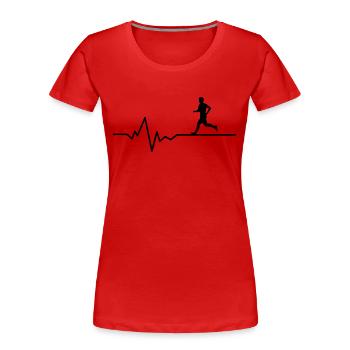 Jogger Puls - Frauen Premium Bio T-Shirt - Rot - Vorne - Mia (176cm)