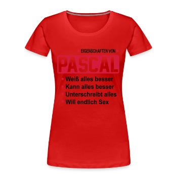 pascal - Frauen Premium Bio T-Shirt - Rot - Vorne - Mia (176cm)