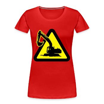 bauarbeiten_mit_bagger_2c - Frauen Premium Bio T-Shirt - Rot - Vorne - Mia (176cm)