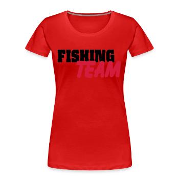 Fishing Team - T-shirt bio Premium Femme - rouge - Devant - Mia (176cm)