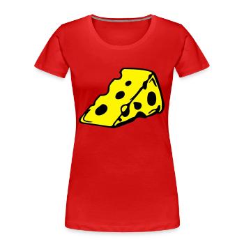 cheese_1 - Women's Premium Organic T-Shirt - red - Front - Mia (176cm)