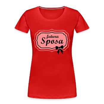 futura sposa retro frame - Frauen Premium Bio T-Shirt - Rot - Vorne - Mia (176cm)