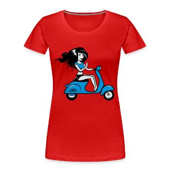 motorroller mädchen sexy - Frauen Premium Bio T-Shirt - Rot - Vorne - Mia (176cm)
