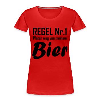 Regel Nr 1 bier - Frauen Premium Bio T-Shirt - Rot - Vorne - Mia (176cm)