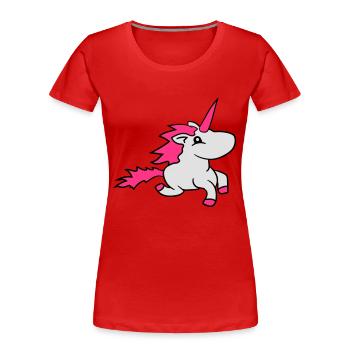 einhorn pink mädchen süßes niedliches kleines pony - Frauen Premium Bio T-Shirt - Rot - Vorne - Mia (176cm)