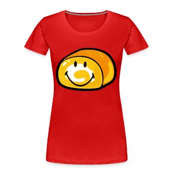 Smiley Bread - Frauen Premium Bio T-Shirt - Rot - Vorne - Mia (176cm)