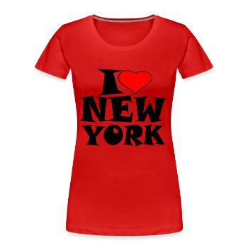 New York - I Love New York - I liebe new york - Frauen Premium Bio T-Shirt - Rot - Vorne - Mia (176cm)