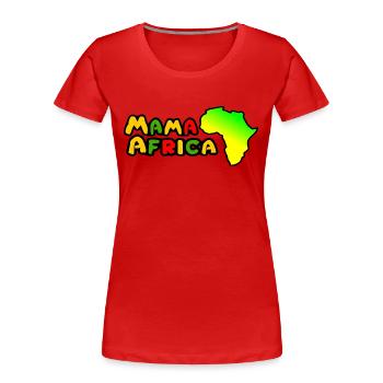Africa - Afrika - Afrique - Mama Africa - Frauen Premium Bio T-Shirt - Rot - Vorne - Mia (176cm)