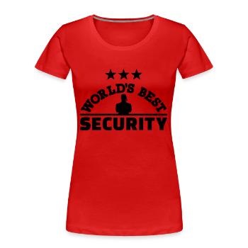 Security - Frauen Premium Bio T-Shirt - Rot - Vorne - Mia (176cm)