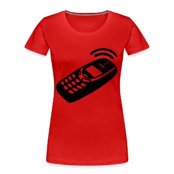 Handy - Frauen Premium Bio T-Shirt - Rot - Vorne - Mia (176cm)