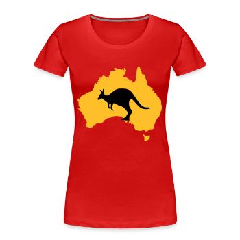 Australien - Frauen Premium Bio T-Shirt - Rot - Vorne - Mia (176cm)