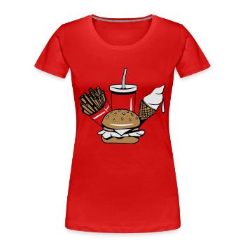 fast food menue eiscreme - Frauen Premium Bio T-Shirt - Rot - Vorne - Mia (176cm)