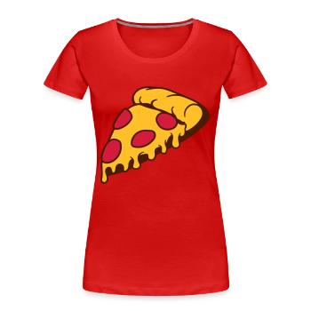 fromage dégoulinant salami pizza délicieuse nourri - T-shirt bio Premium Femme - rouge - Devant - Mia (176cm)