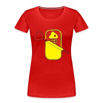 boîte de sardine - T-shirt bio Premium Femme - rouge - Devant - Mia (176cm)