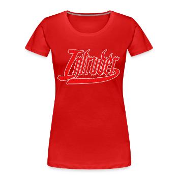 intruder hacker intruder clan sticker computer - Women's Premium Organic T-Shirt - red - Front - Mia (176cm)