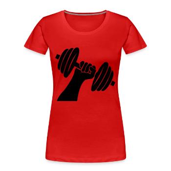 Hantel Gewichte - Frauen Premium Bio T-Shirt - Rot - Vorne - Mia (176cm)