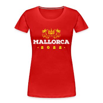 Majorque 2022 - T-shirt bio Premium Femme - rouge - Devant - Mia (176cm)