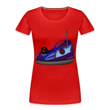 Voiture tamponneuse rétro - dessinée - T-shirt bio Premium Femme - rouge - Devant - Mia (176cm)