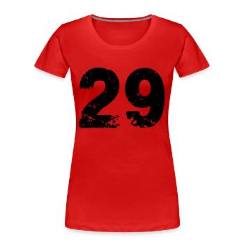 29 - T-shirt bio Premium Femme - rouge - Devant - Mia (176cm)