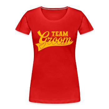 Wedding - Bride - Groom - Bride - Bride - JGA - Women's Premium Organic T-Shirt - red - Front - Mia (176cm)