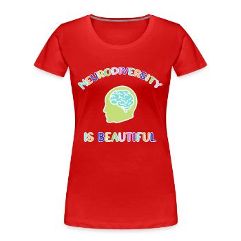 Neurodiversität Autimsus ADHD Legasthenie - Frauen Premium Bio T-Shirt - Rot - Vorne - Mia (176cm)
