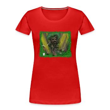Waldwächter - Frauen Premium Bio T-Shirt - Rot - Vorne - Mia (176cm)