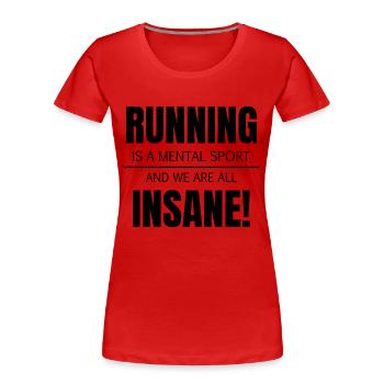 Fußball Soccer - Frauen Premium Bio T-Shirt - Rot - Vorne - Mia (176cm)