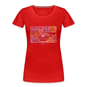 Cats Art Collector (Pastel Version) - Women's Premium Organic T-Shirt - red - Front - Mia (176cm)
