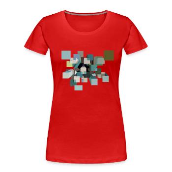 Psychedelische Würfel - Frauen Premium Bio T-Shirt - Rot - Vorne - Mia (176cm)