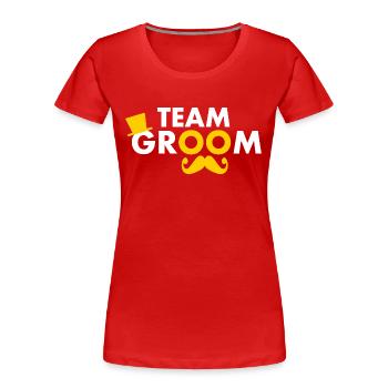 Team groom - T-shirt bio Premium Femme - rouge - Devant - Mia (176cm)