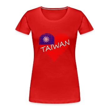 Taiwan - Frauen Premium Bio T-Shirt - Rot - Vorne - Mia (176cm)