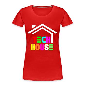 tech house - Women's Premium Organic T-Shirt - red - Front - Mia (176cm)