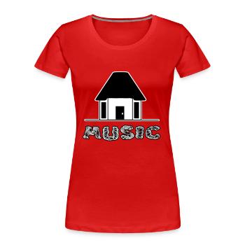 HOUSE MUSIC - Women's Premium Organic T-Shirt - red - Front - Mia (176cm)