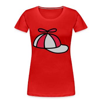 Chapeau d’hélice Conception de chapeau d’éolienne - T-shirt bio Premium Femme - rouge - Devant - Mia (176cm)