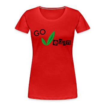 GO VEGAN - Veganismus - vegan - Tierliebe - Frauen Premium Bio T-Shirt - Rot - Vorne - Mia (176cm)