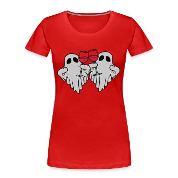 2 Wein trinkende Geister - Frauen Premium Bio T-Shirt - Rot - Vorne - Mia (176cm)