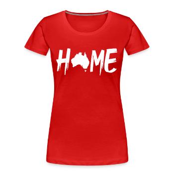 ACCUEIL AUSTRALIE - T-shirt bio Premium Femme - rouge - Devant - Mia (176cm)