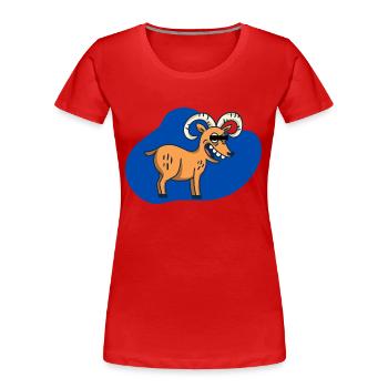 Dessin animé Bock - T-shirt bio Premium Femme - rouge - Devant - Mia (176cm)