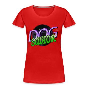 l’amour des chiens contre la cruauté envers les animaux - T-shirt bio Premium Femme - rouge - Devant - Mia (176cm)