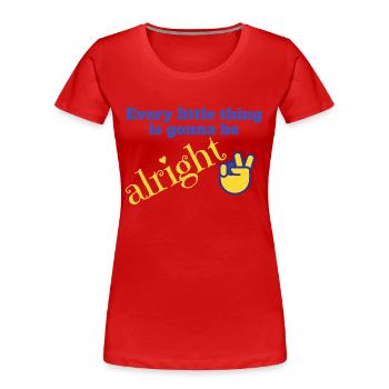 I love clothes / Every little thing - Frauen Premium Bio T-Shirt - Rot - Vorne - Mia (176cm)