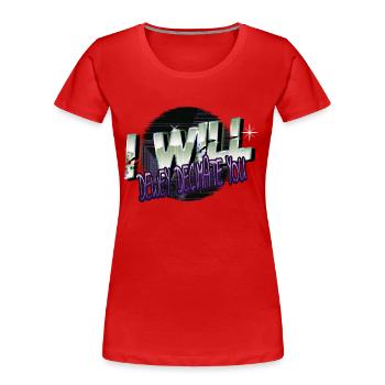 drôle j’aime les livres livres d’anniversaire et les chats aiment - T-shirt bio Premium Femme - rouge - Devant - Mia (176cm)