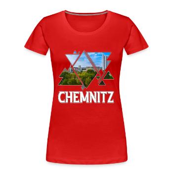 Chemnitz Deutschland Stadt Skyline Heimat Liebe - Frauen Premium Bio T-Shirt - Rot - Vorne - Mia (176cm)